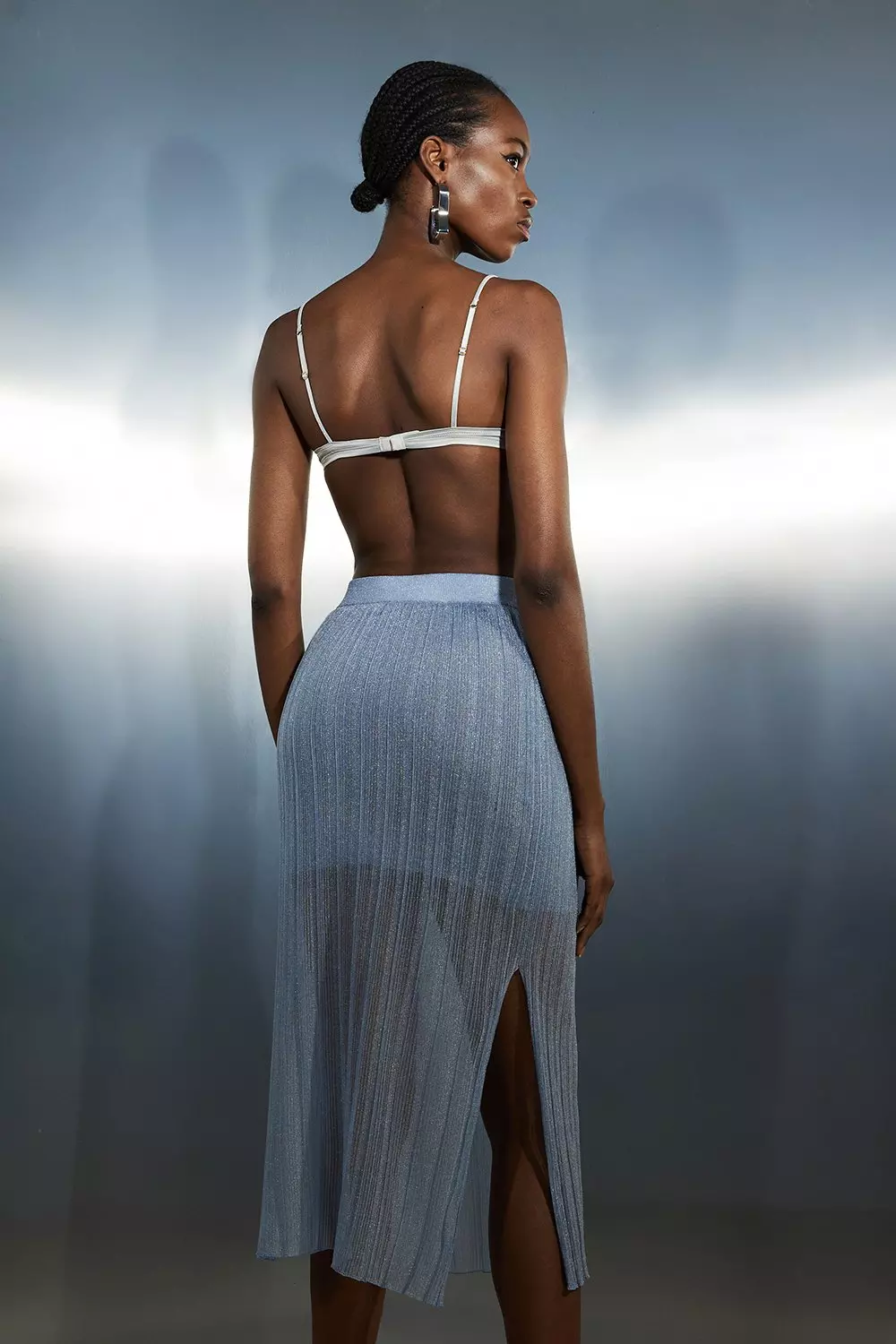 Sheer skirt shop with split